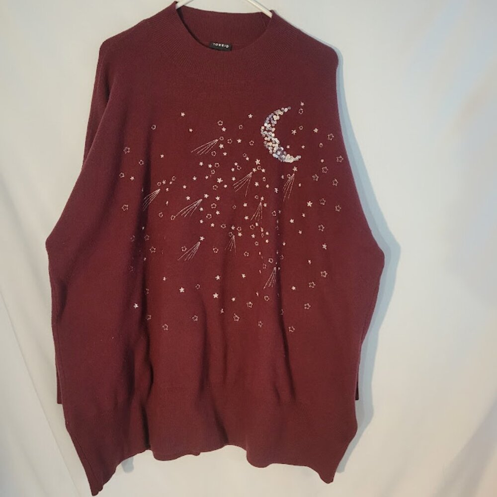 Torrid Maroon Sweater size 4x PLUS Host Pick - Picture 2 of 6